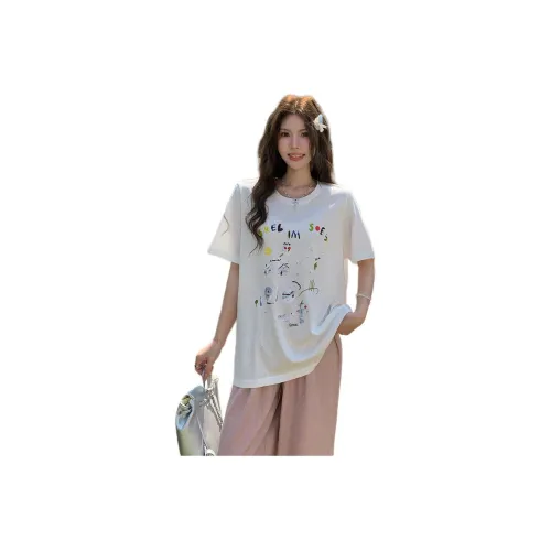 Mu Xiao Xin T Shirt Women's Abstract Gray T Shirt
