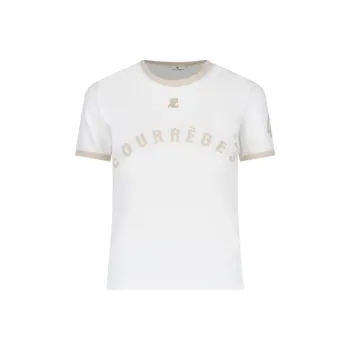 COURREGES Crewneck Short Sleeved T Shirt