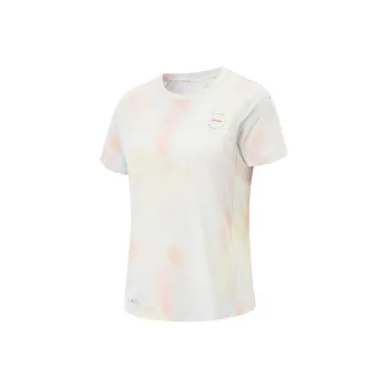 LiNing Running Collection T Shirt Women's Pale Yellow/Chamomile Yellow/Full Pink Coverage