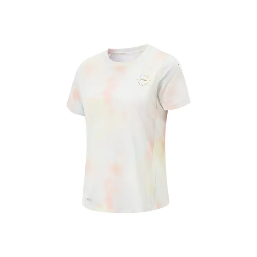 LiNing Running Collection T-Shirt Women's Pale Yellow/Chamomile Yellow/Full Pink Coverage