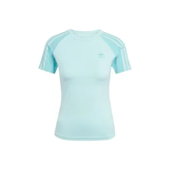 Adidas Originals ADICOLOR 3 Raglan Sleeve T Shirt Women's Aqua Green