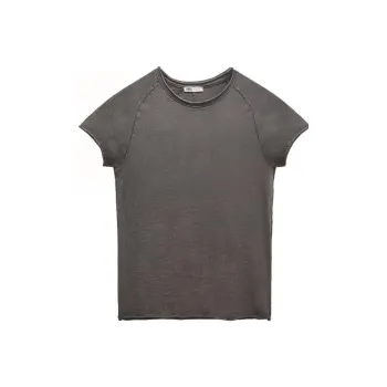 ZARA Raglan Sleeve T-Shirt Women's Deep Anthracite