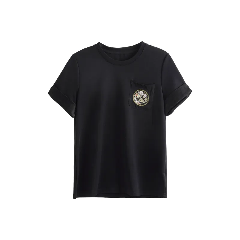 Olrain T Shirts Women's Black-0
