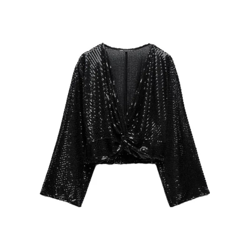 ZARA Crop Tops Women's Black-0