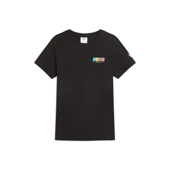PUMA Graphic Drop Shoulder Sleeve T Shirt Women's Black 01