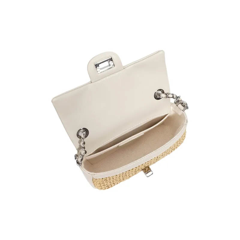COURONNE PP Grass Composite Cow Leather Crossbody Handbag Women's Multicolor-4
