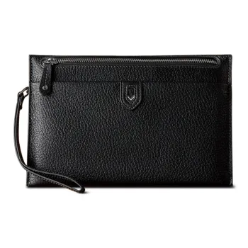 Simple&nature Cow Leather Clutch Regular Unisex Black