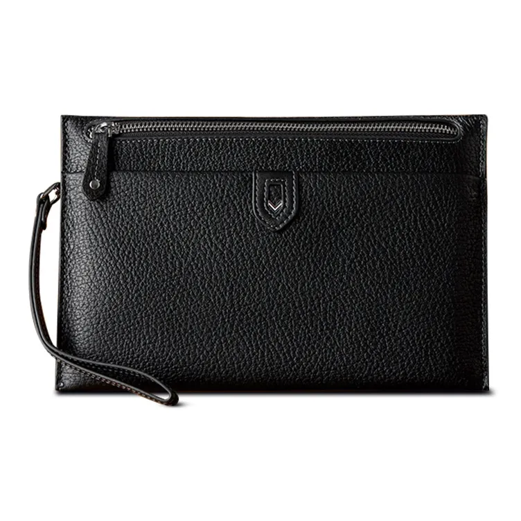 Simple&nature Cow Leather Clutch Regular Unisex Black-0