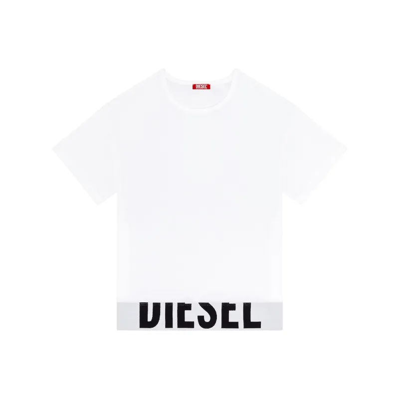 DIESEL Logo underband Crew neck Crop Top-0