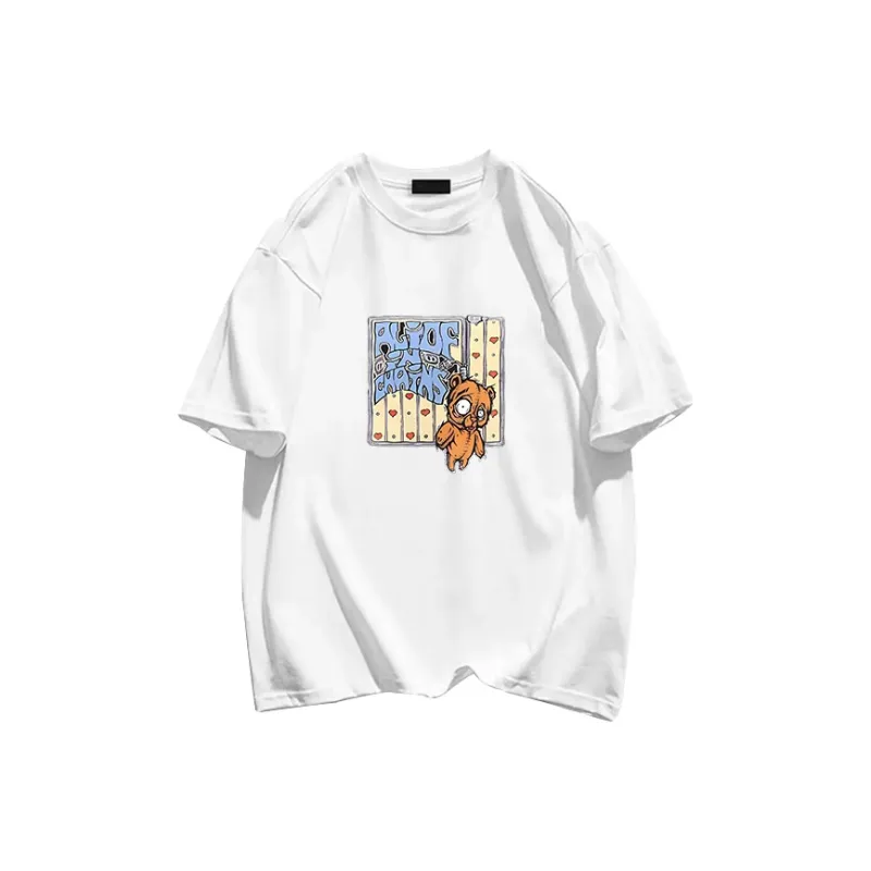 Cotton Shopping Drop Shoulder Sleeve T Shirt Women's-3