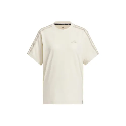 Adidas ESSENTIALS3 Stripes T Shirt Women's White