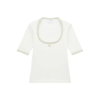 COURREGES Holistic Contrast Cotton T shirt