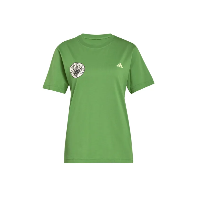 Adidas Women's Farm Graphic T Shirt Crew Green-0