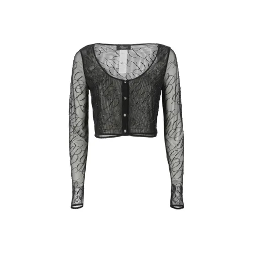 Ann Demeulemeester Blion Sheer Lace Up Detailed Sweater