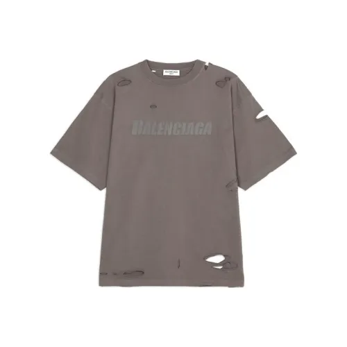 Balenciaga Distressed Graphic T Shirt 'Taupe'