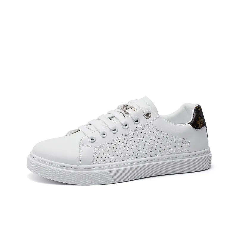 JIETEGONGYANG Lightweight And Breathable Low Top Skateboard Shoes Men's White-1