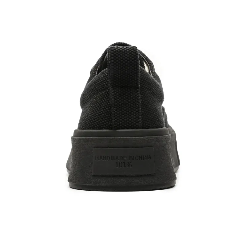 ACEMICKY Anti Slip And Wear Resistant Height Increasing Low Top Skateboard Shoes Men's Black-2