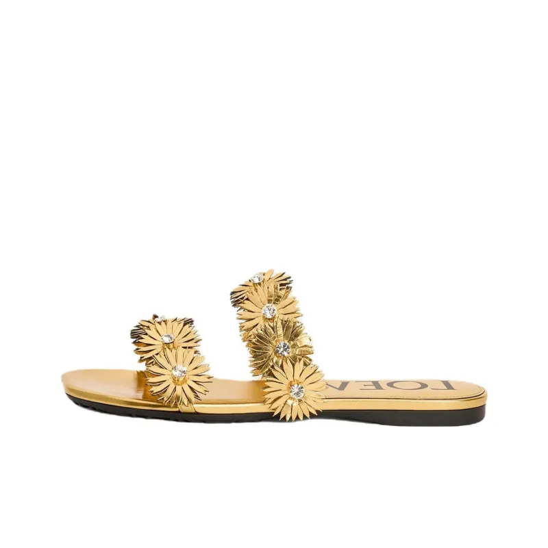 LOEWE Petal Slide Slippers Women's Gold-0