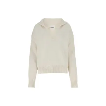 JIL SANDER Long Sleeved Split Neck Jumper