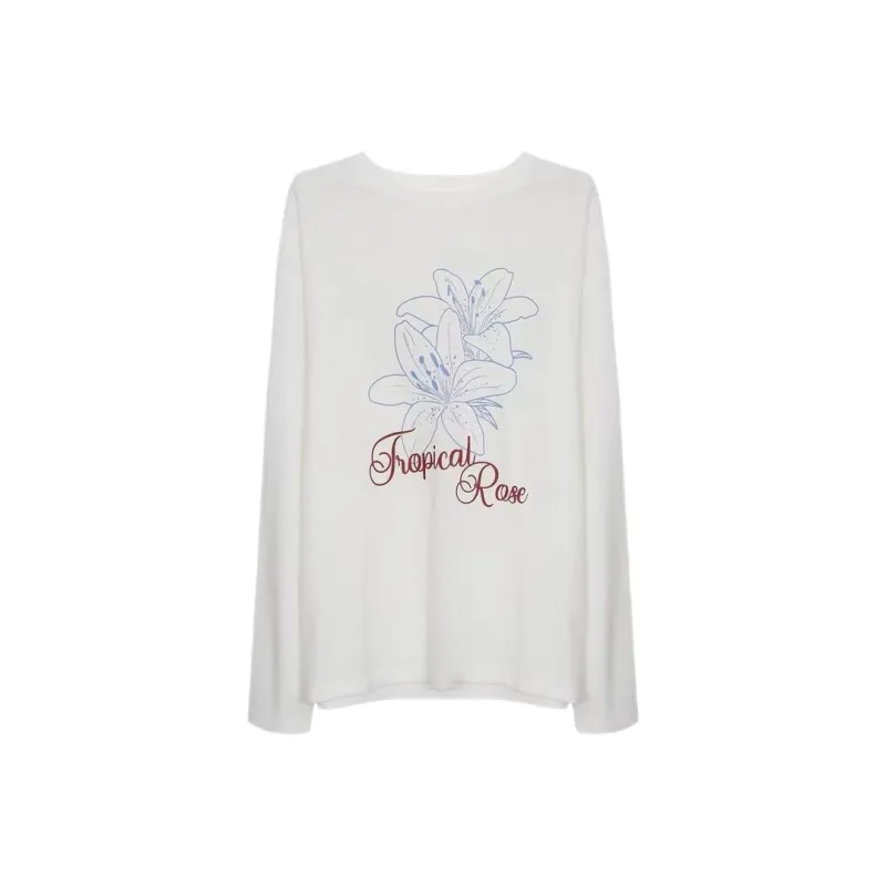 ABBY GODDESS Set in Sleeve T Shirt Women's White-0