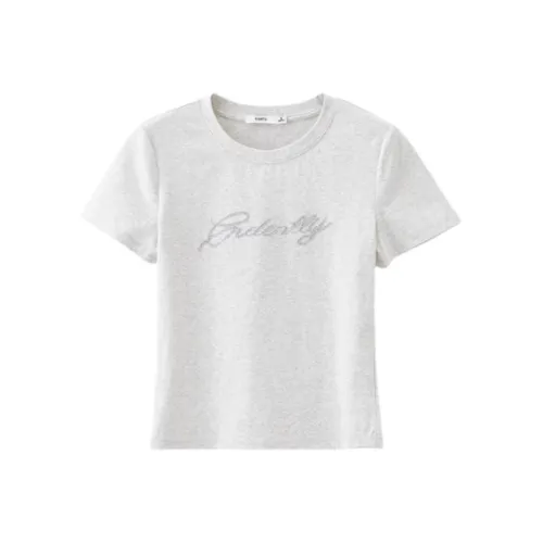 Three Blessings Regular T Shirt Women's Apricot Gray