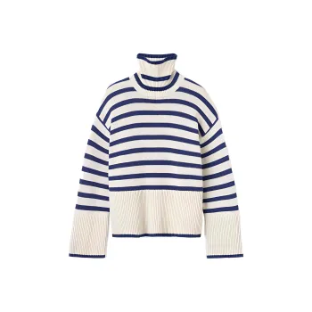 TOTEME Sweaters Women's White Blue Stripes