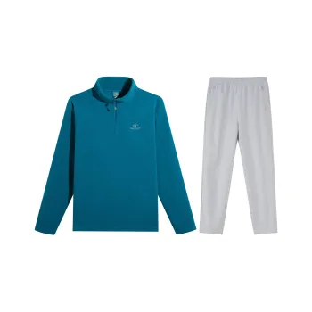 Tectop Casual Sportswear Unisex Two-Piece Set Dull Blue/Silver Gray