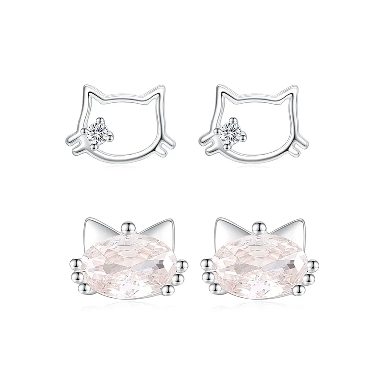 Lady Go S999 Fine Silver Stud Earrings Women's-2