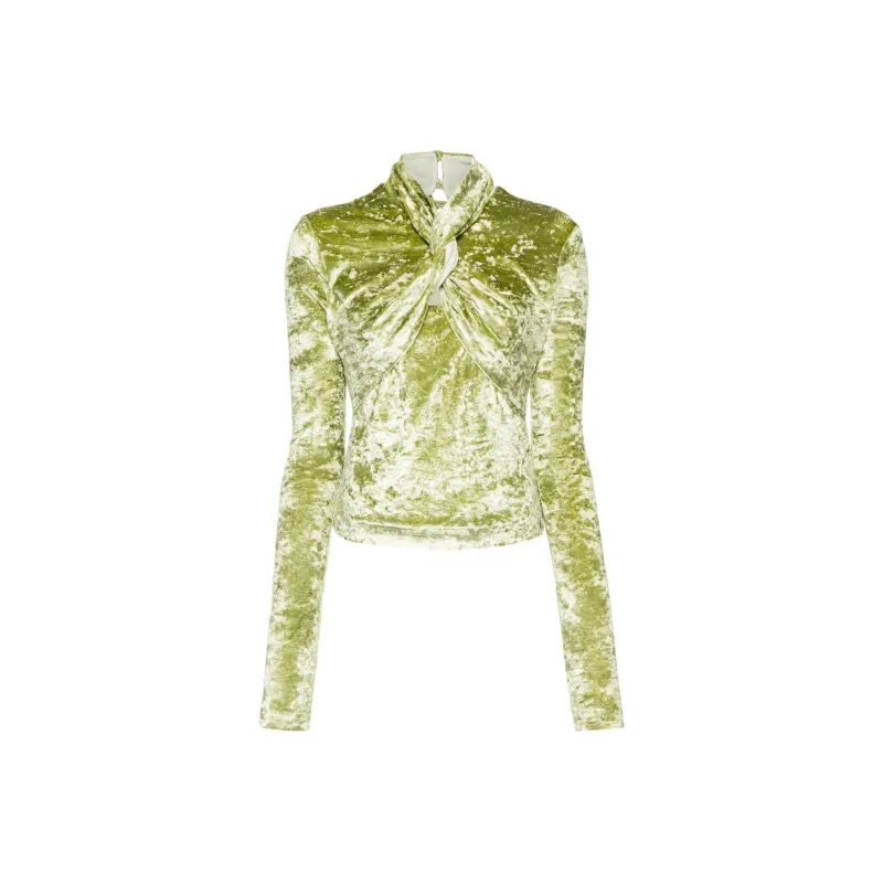 NANUSHKA Iride Twist-Front Crushed Velvet Top-0