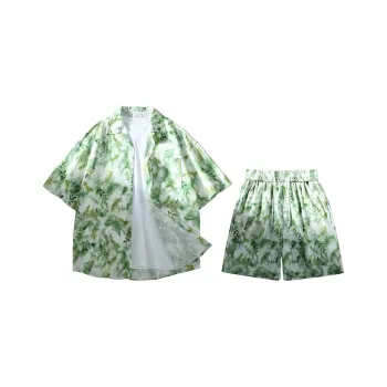 GSUE Shirt Matching Set Summer Unisex Taihu Green