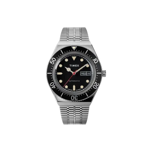 TIMEX Wrist Watch Automatic Mechanical Movement Stainless Steel Strap 41mm Blue Dial Mens Watches