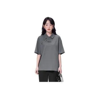 Initial Language T Shirt Women's Urban Gray