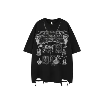 BEAR UNION Drop Shoulder Sleeve T Shirt Unisex Black