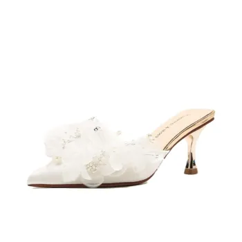 Than Than Me Slim Heel High Heels Women's White