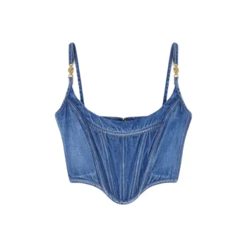 VERSACE Stone Wash Denim Top 'Medium Blue'