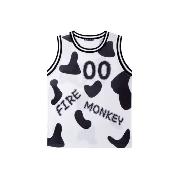 FireMonkey Basketball Jerseys Unisex Black White