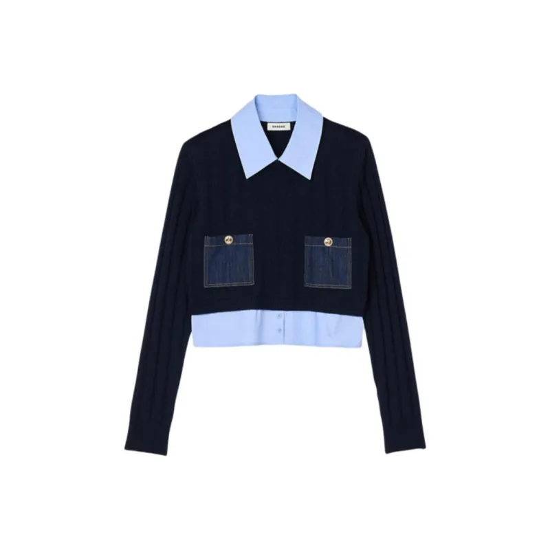 Sandro Layered detail Knitted Jumper-0