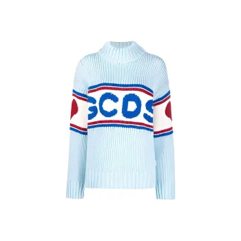 GCDS FW21 Loose Fit Sweater Women's Blue