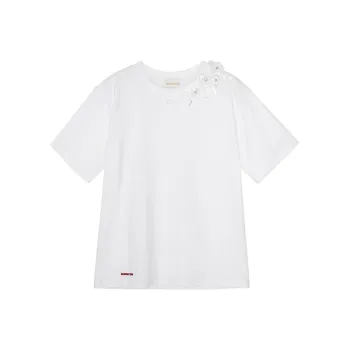 SHUSHU/TONG Floral appliqué T shirt
