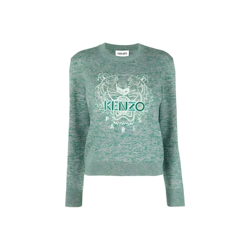 KENZO Classic Tiger Head Sweaters Women's Green-0