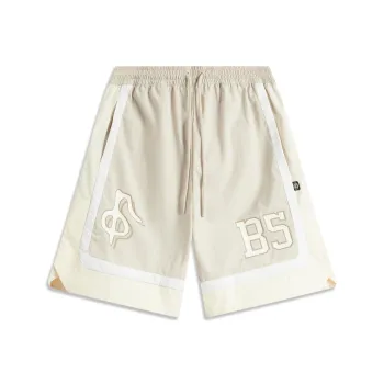LiNing Badfive Sports Shorts Men's Mica Gray Standard White Ecru