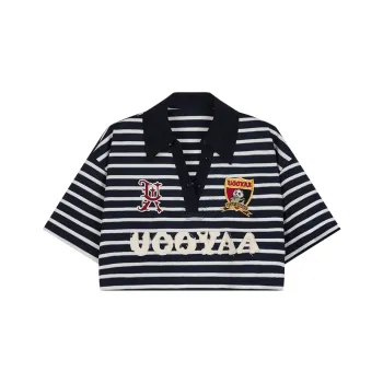 UOOYAA Crop Tops Women's Stripes