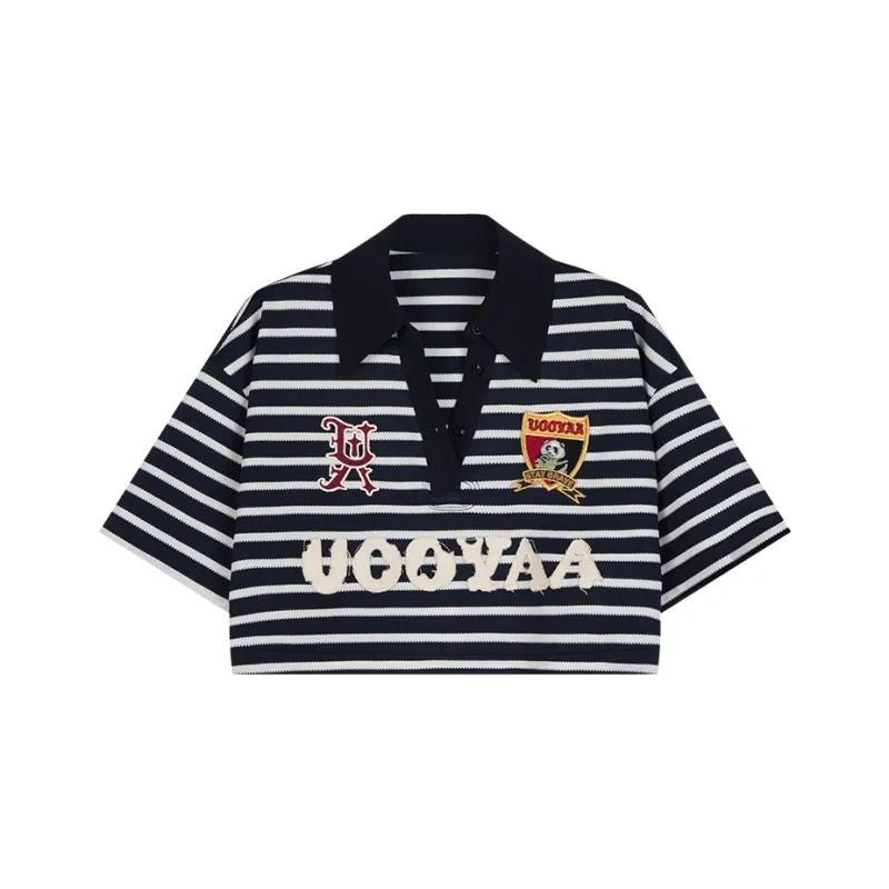 UOOYAA Crop Tops Women's Stripes-0