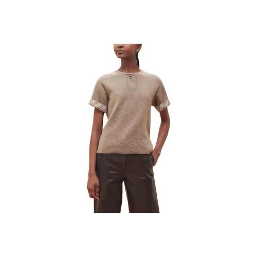 HERMES Sweaters Women's Beige Yellow