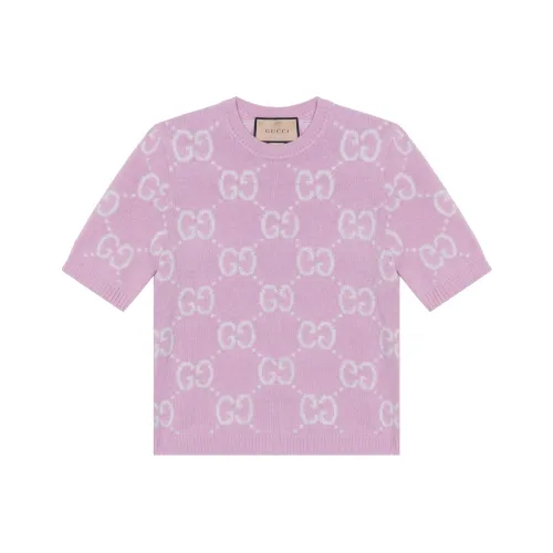GUCCI Gg Knit Wool Cardigan 'Faded Rose'
