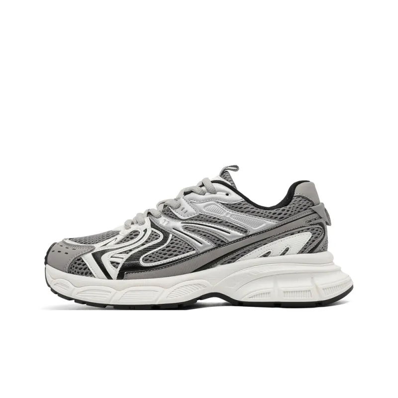 SUPEREDGE Moisture Wicking Slip Resistant Low Top Chunky Sneakers Men's Gray-0
