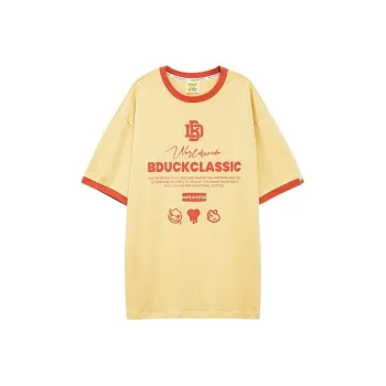 B.Duck Drop Shoulder Sleeve T Shirt Women's Yellow