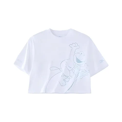 Sesame Street X ANTA Life Collection Crop Tops Women's Snowflake White