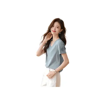 Mo Han Yi Mei Regular T Shirt Women's Blue
