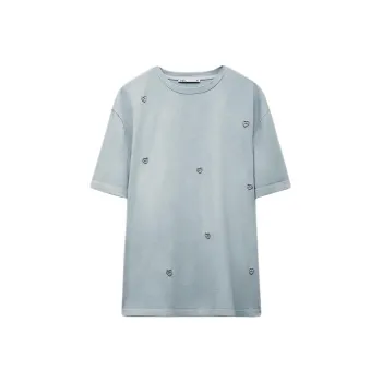 ZARA Drop Shoulder Sleeve T-Shirt Women's Dark Gray